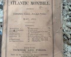 Atlantic Monthly hardcover magazine circa mid 1800s