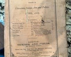 Atlantic Monthly softcover magazine circa mid 1800s