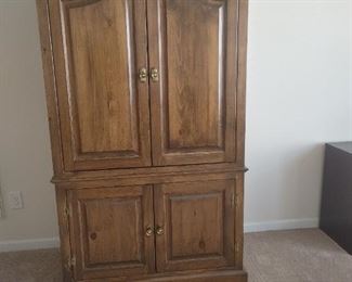 Solid wood entertainment center