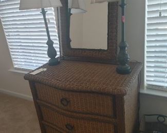 Pier 1 Rattan 3-drawer dresser 