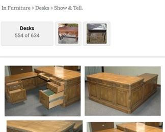 Romweber Viking Oak Secretary Desk with right hand return.