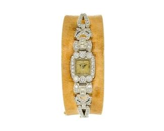 Vintage Gold Diamond Hamilton Watch 14k Gold Bracelet