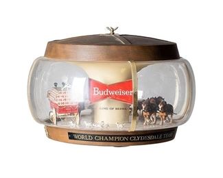 Budweiser World Champion 'Clydesdale Team' Revolving Hanging Light Fixture