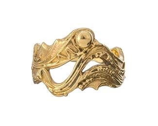Modernist English 9ct Gold Ring