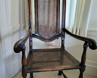 Vintage Caned arm chair $135 or bid #16