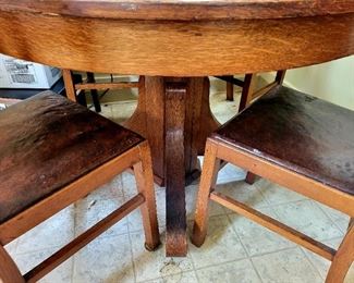 Vintage round oak dinette $195 or bid #18