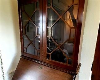 Vintage mahogany secretary Bookcase $85 or bid#22