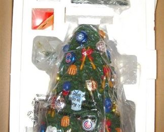 The Danbury Mint Chicago Cubs lighted Christmas tree