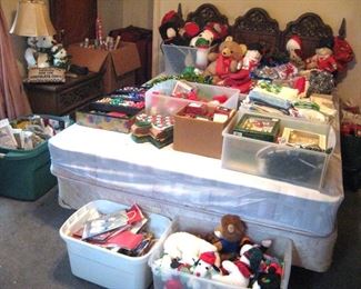 A bedroom full of Christmas and holiday decor!
