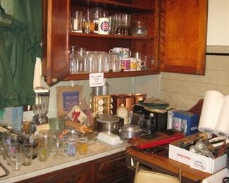 Vintage kitchenware and glassware