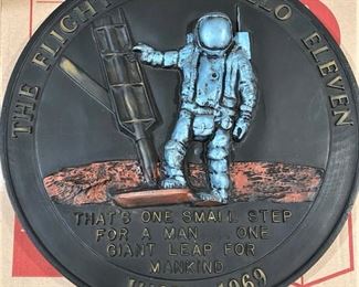 Vintage Apollo 11 Plaque July 1969. That's One Small Step For Man And One Giant Leap For Mankind.