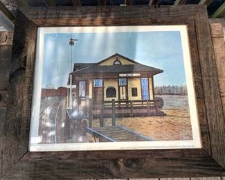 FRAMED PRINT OF TRAIN STATION