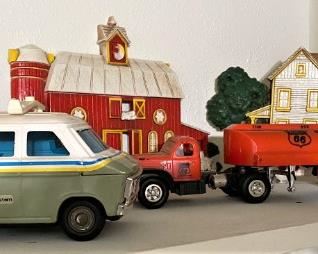 OLD SOUTHWESTERN BELL VAN AND PHILLIPS 66 GAS TRUCK.
