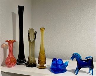LOTS TO CHOOSE FROM HIGH END HANDBLOWN GLASS TO ADD TO YOUR COLLECTION.