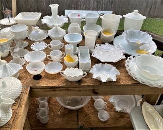 OK WE DO HAVE A LITTLE MILK GLASS AVAILABLE