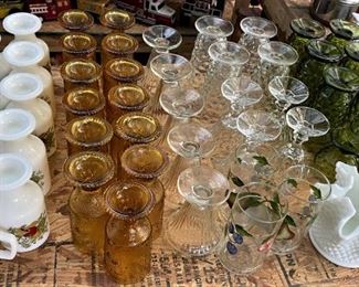 LOTS OF GREAT GLASSWARE SETS INCLUDING WHITE HALL.