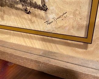 FREDERIC REMINGTON REVERSE ON GLASS