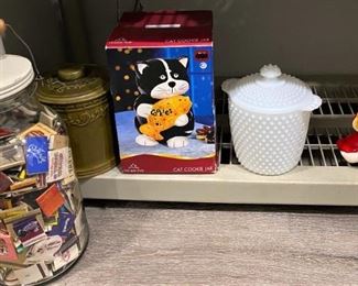 ANTIQUE JAR FULL OF MATCHBOOKS 