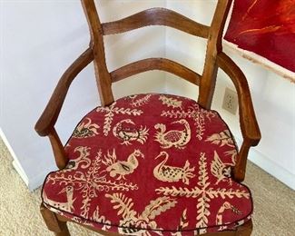 Vintage French chair with rush seat.   32.5"h to top of the back x 17"w x 22"d. $190