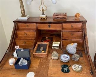 View of the antique desk opened up, all items on display sold in person on Friday and Saturday only