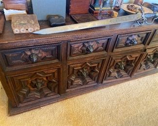 Spanish Colonial buffet 20'd x 70" w x 28"h.  $460