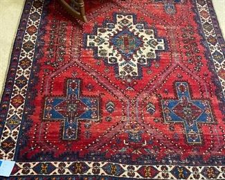 6' 5" x 5' Iranian rug c 1980's $450 broken ends