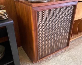 Pair of Barzilay  cabinets with Bozak B207B speakers  $600 the pair as found - phot of second one shoes a bit of damage