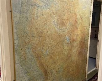 Aerial airplane map of the Western United States. $300 5'10" x 6' 8"