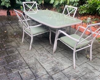 outdoor dining table and four chairs $160. 