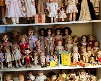 Part of the many vintage dolls 