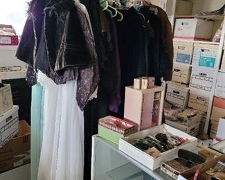 Part of the selection of Victorian and other vintage clothes