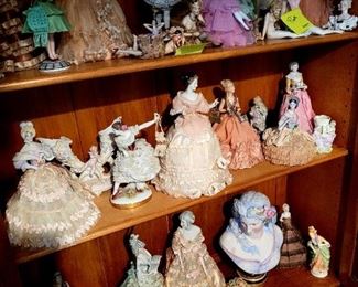 Assortment  of porcelain dolls