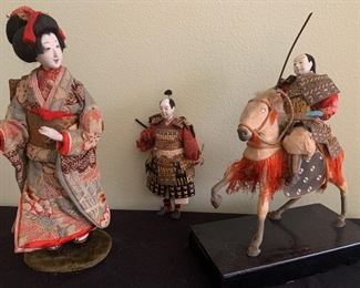Vintage Geisha & Samurai Dolls