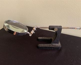 Vintage Cast Iron Magnifying Glass, Table Decor