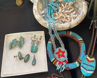 turquoise and sterling silver Native American jewelry 