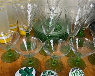 Green stemware