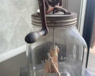 Antique dairy churn