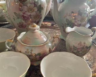 Hand painted Lefton China, Tea & Coffee serving set