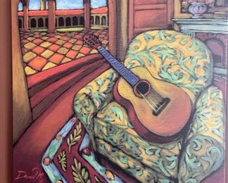 Signed hanging wall painting