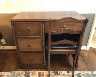 Vintage style desk with chair