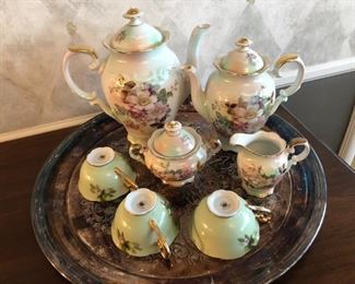 Hand painted Lefton China, Tea & Coffee serving set