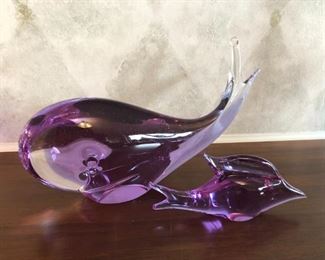 Blown glass aquatic figurines