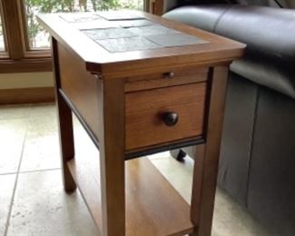 Teak & Slate End table