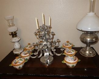 Porcelain Lamp - Small Soup Tureens - Antique Lamp