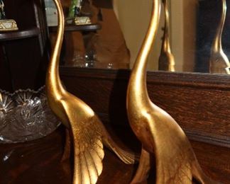 Pair Gold Midcentury Birds - Marked Anthony #152 USA