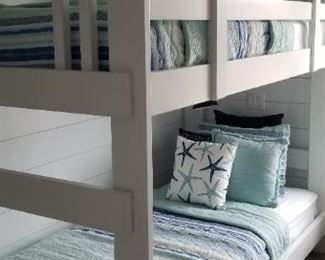 Yes! We have nice white bunk beds & bedding! Creative Wood Specialties, LLC bunk beds made in Narvon, PA