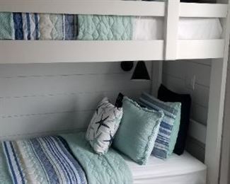 Bunk bed detail; rug also for sale. Creative Wood Specialties, LLC bunk beds made in Narvon, PA