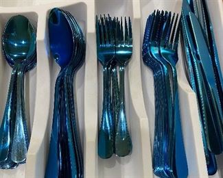 Stainless steel flatware in Blue!