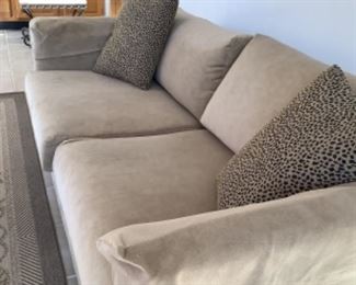 Cream Suede Feeling Sofa. Excellent Condition