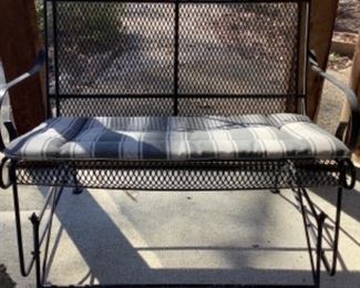 Wrought Iron Bench with Pad